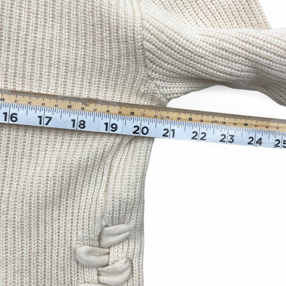 Allude Cashmere Wool Ivory Off White Turtle Neck Sweater Women's Small Braided - Picture 6 of 7